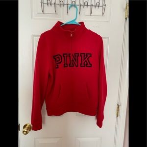 Red Pink Quarter Zip Pullover